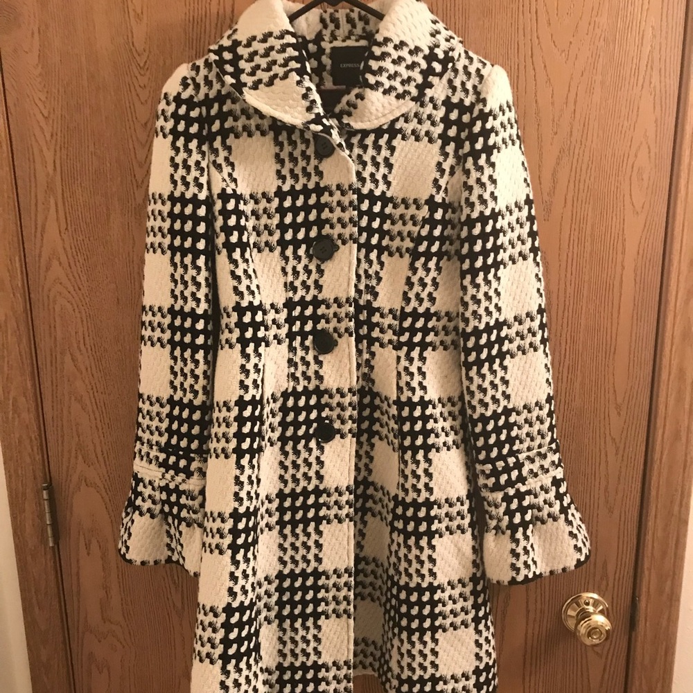 Plaid pea coat